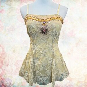 Beaded Lace Cami Top